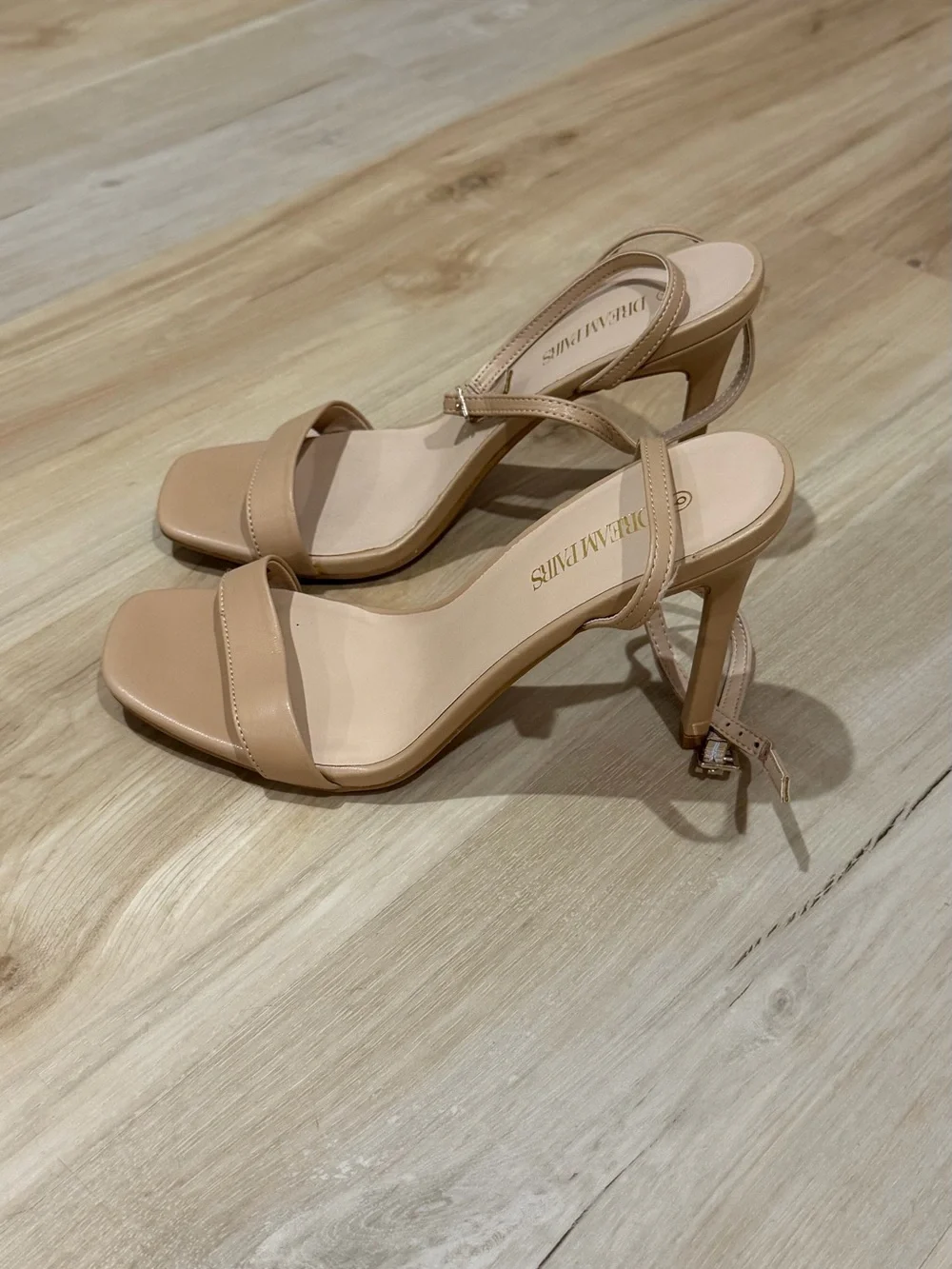 Dream Pairs Tan Nude Ankle-Strap Stiletto Heels